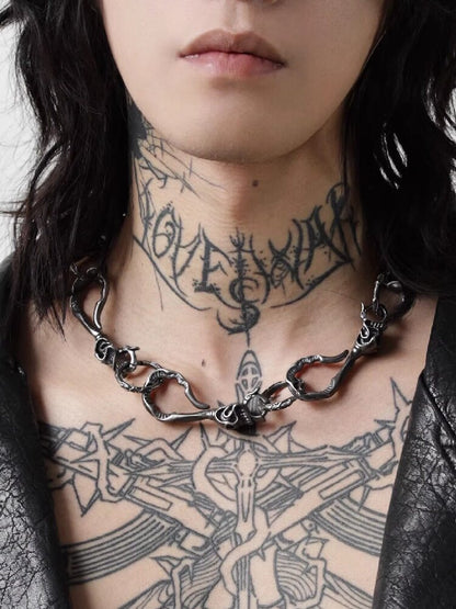 Retro Skull Lock Heavy Punk Chain【s0000018969】