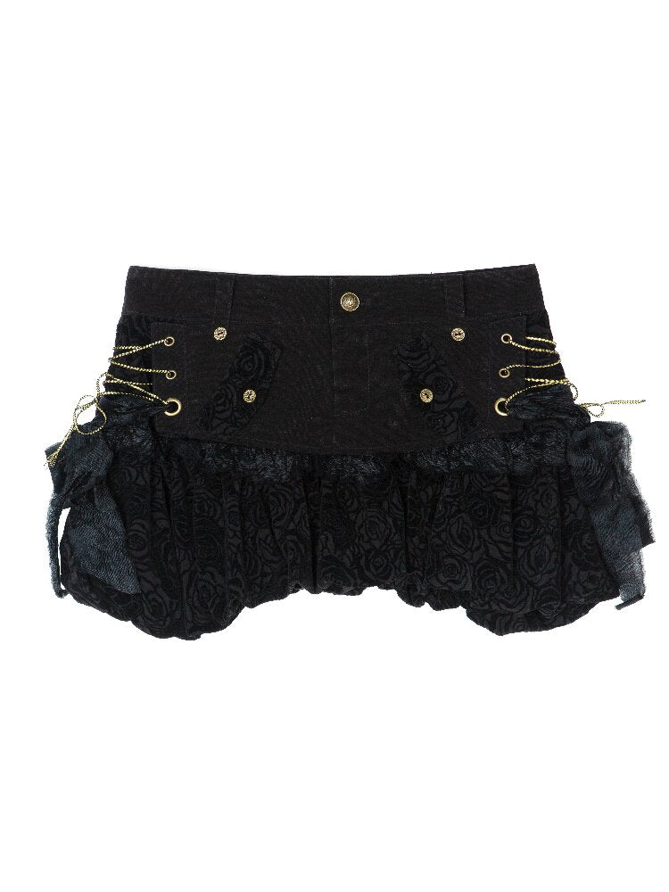 Patchwork Fitted Low Rise Short Skirt【s0000018376】