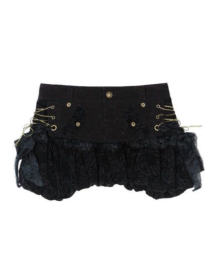 Patchwork Fitted Low Rise Short Skirt【s0000018376】