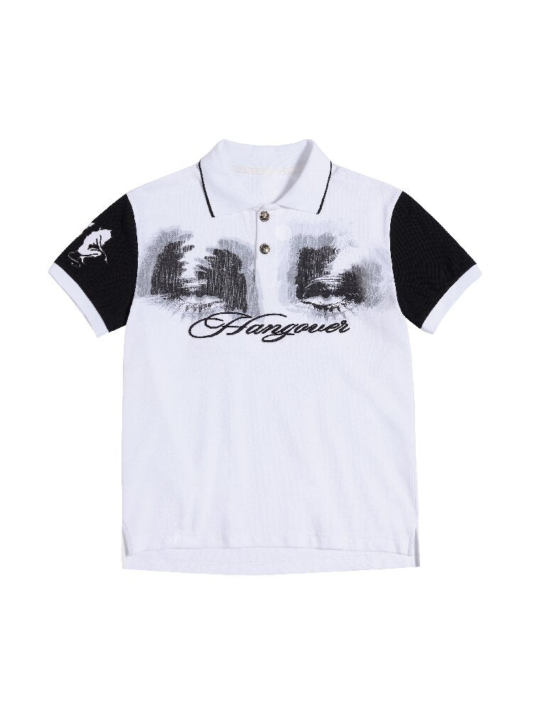 Vertigo Eye Print Polo Shirt【s0000016961】