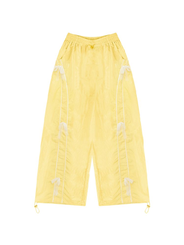 Wide-leg Straight Yellow Sports Casual Pants【s0000012239】