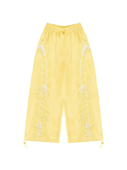 Wide-leg Straight Yellow Sports Casual Pants【s0000012239】