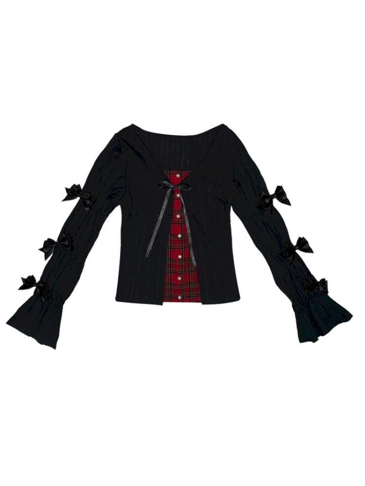 Patchwork Print Fitted Long-Sleeve Shirt【s0000014523】