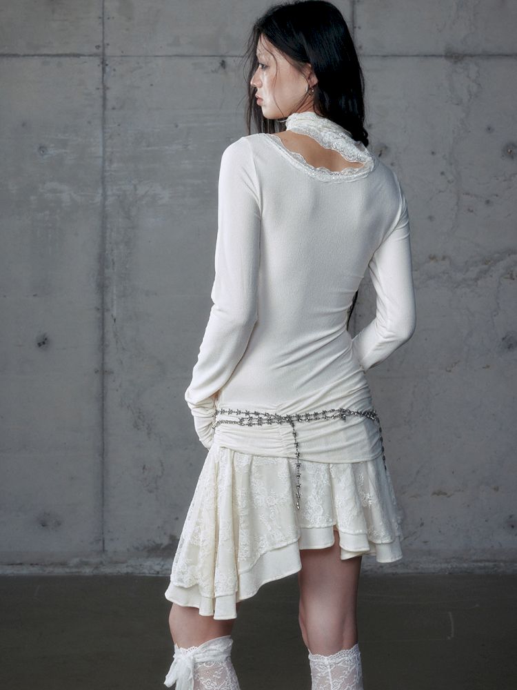 Stacked Neck One-Shoulder Dress【s0000013475】