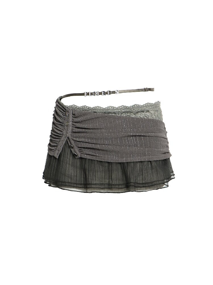 Textured Multi Layer Mesh Skirt【s0000017013】