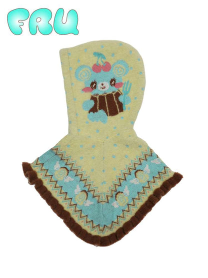 Yellow Bear Knit Cape Hat【s0000014861】