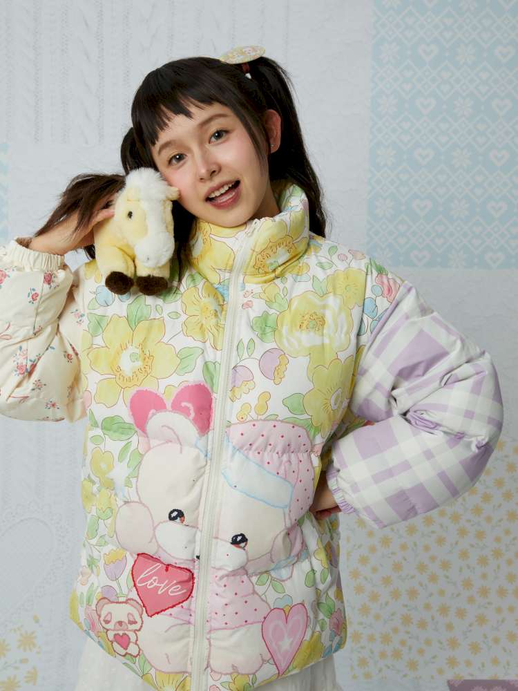 Cute Bear Print Padded Jacket【s0000015034】