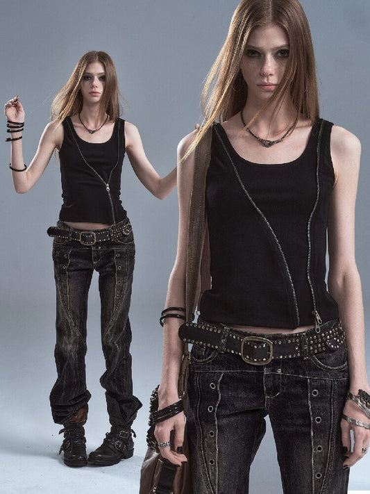 Camouflage Black Stretch Vest【s0000016642】