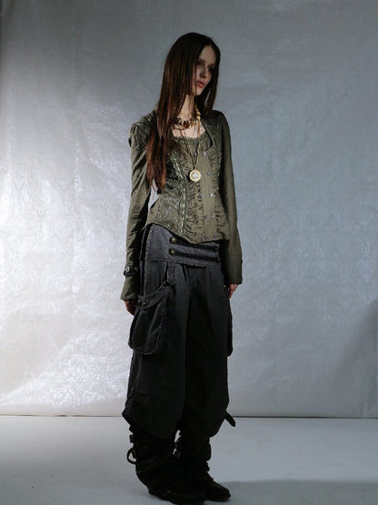 Vintage Lace Stitched Square Neck Shirt【s0000015910】