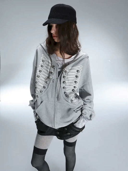 Classic Napoleon Embroidered Hooded Zipper【s0000014711】