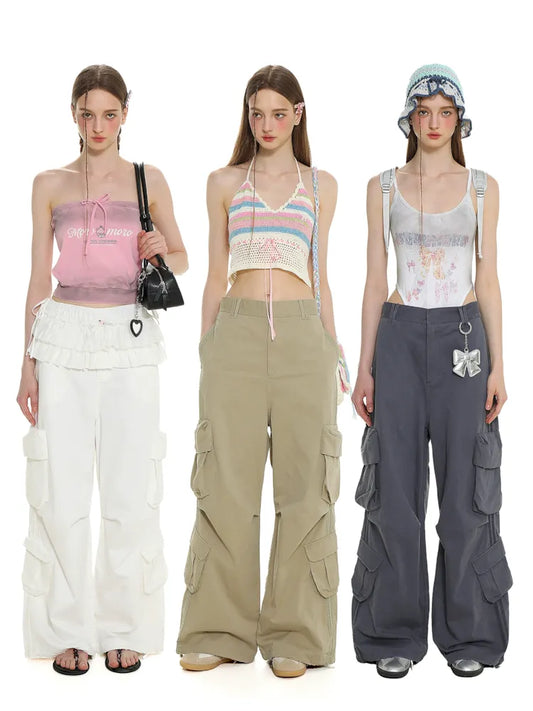 Loose bar lace lace work pants【s0000008638】