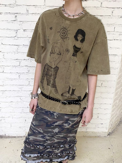 Printed Short Sleeve T-Shirt【s0000012426】