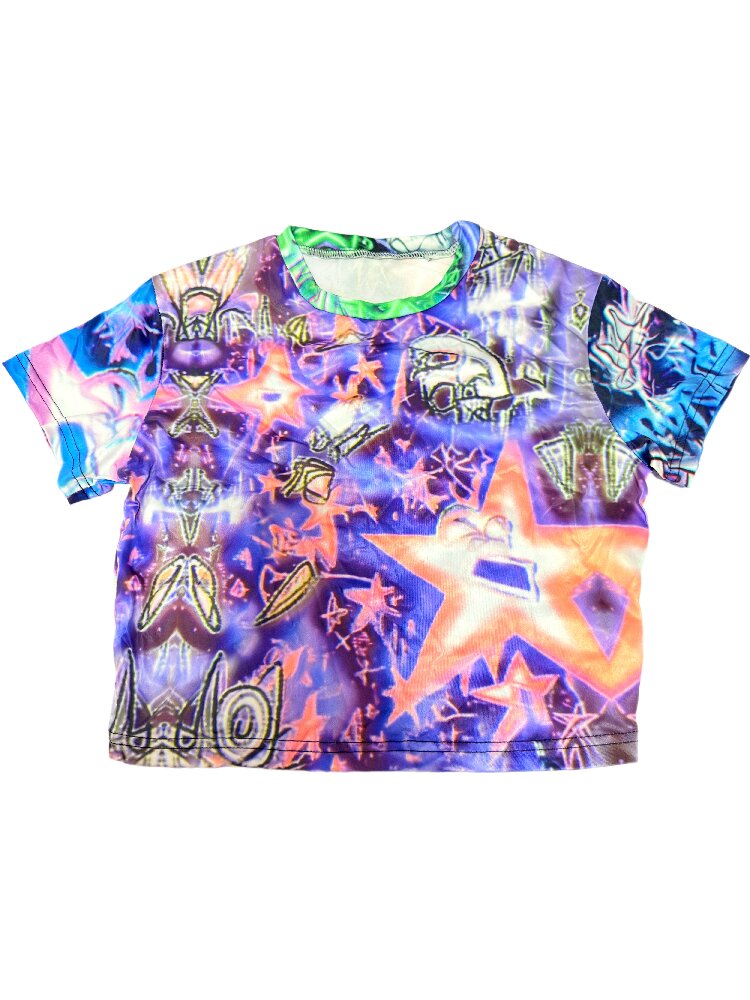 Y2K Subculture Mesh Print T Shirt【s0000017712】