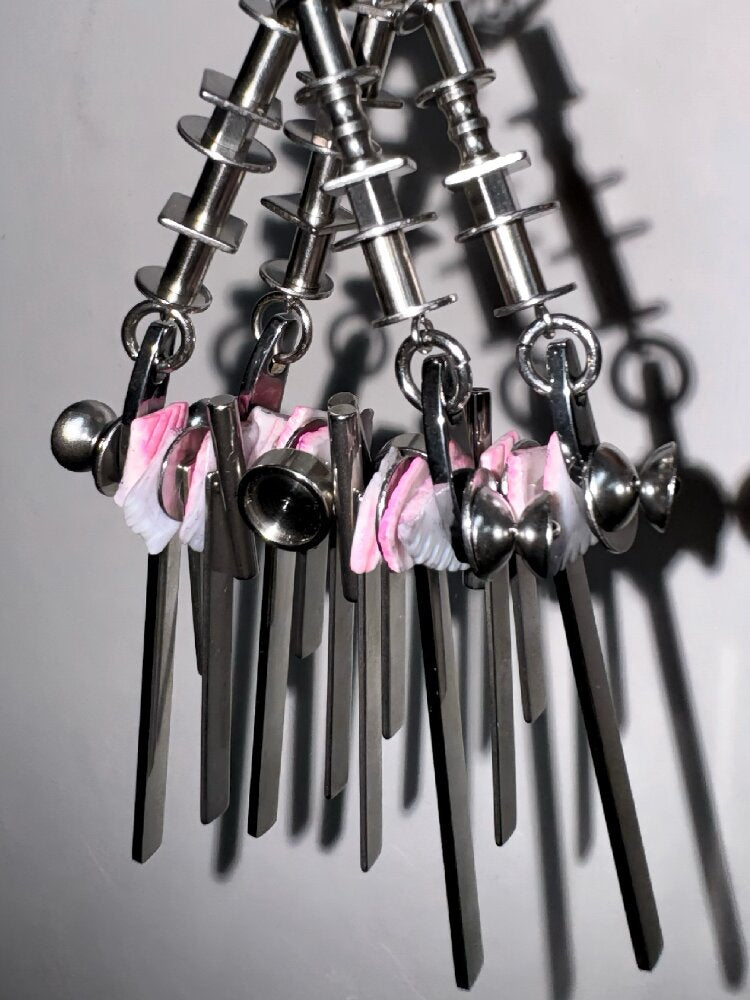 Natural Shell Futuristic Punk Earrings【s0000018853】