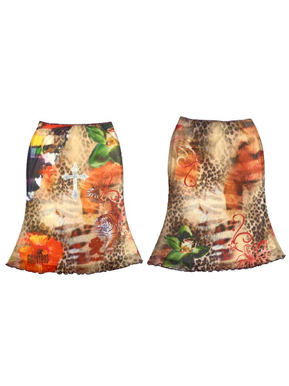 Leopard Print Mesh Mermaid Dress Set【s0000017450】