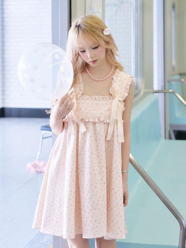 Pink Floral Ruffled Puffy Skirt【s0000016364】