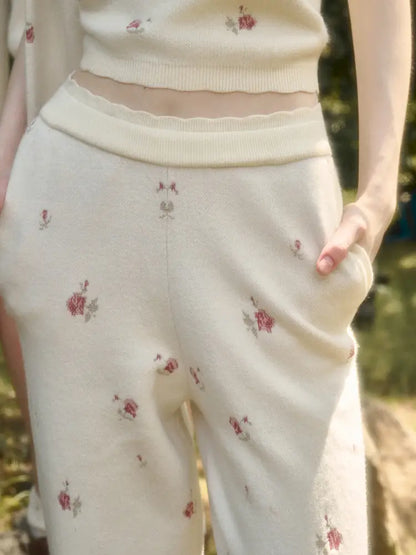 Floral Print “Mix & Match” Sweet Floral Knit Top【s0000014324】