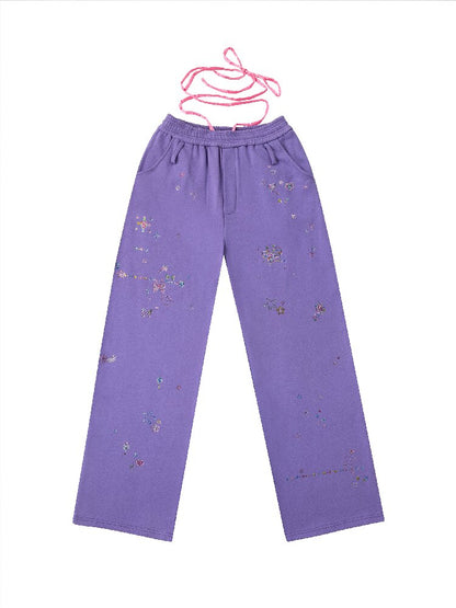 Rhinestone Heavy Duty Sweatpants【s0000018740】