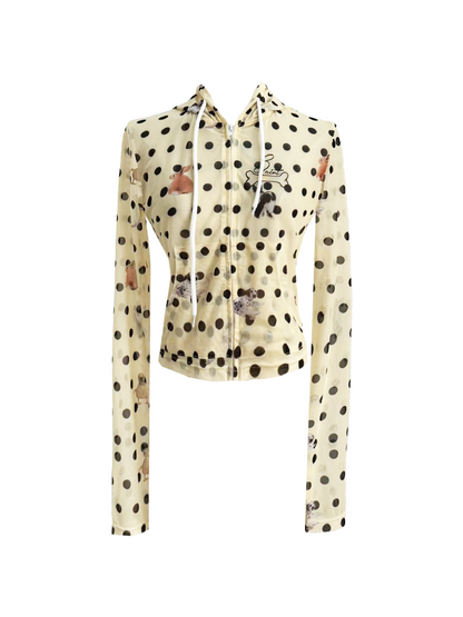 Vintage Y2K Animal Mesh Zip Jacket【s0000018292】
