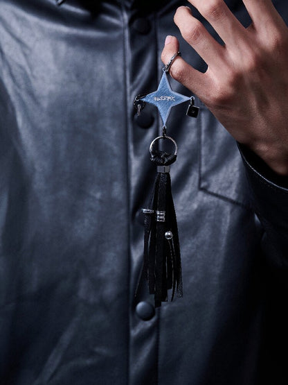 Punk Leather Tassel Drop Earrings【s0000018827】