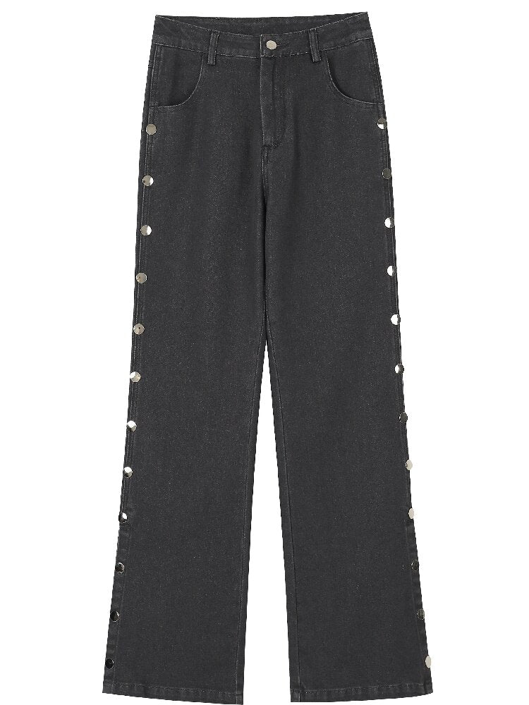 Metal Buckle Denim Bootcut Pants【s0000016652】