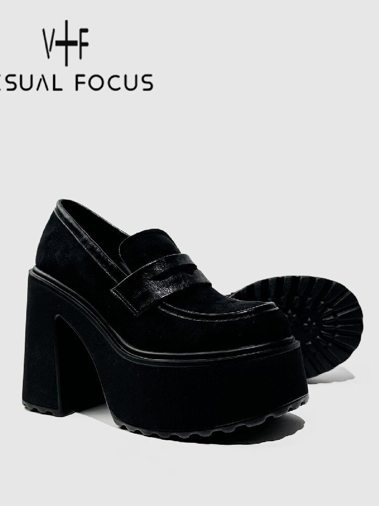 Matte Leather High Heel Loafers【s0000015716】