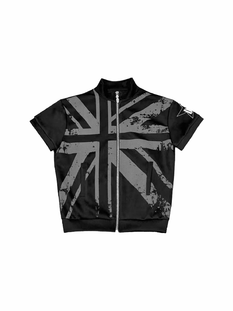 Flag Sub-Print Stand-Up Zip Tee【s0000018275】