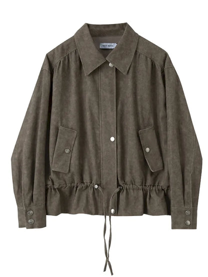 Solid-Color Long-Sleeve Oversized Jacket【s0000014074】