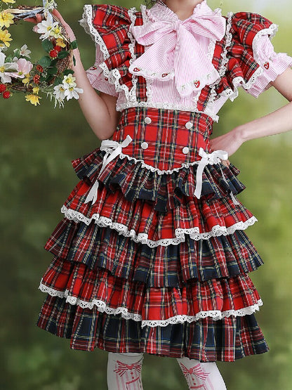 Red Retro Lolita Puffy Skirt【s0000016561】