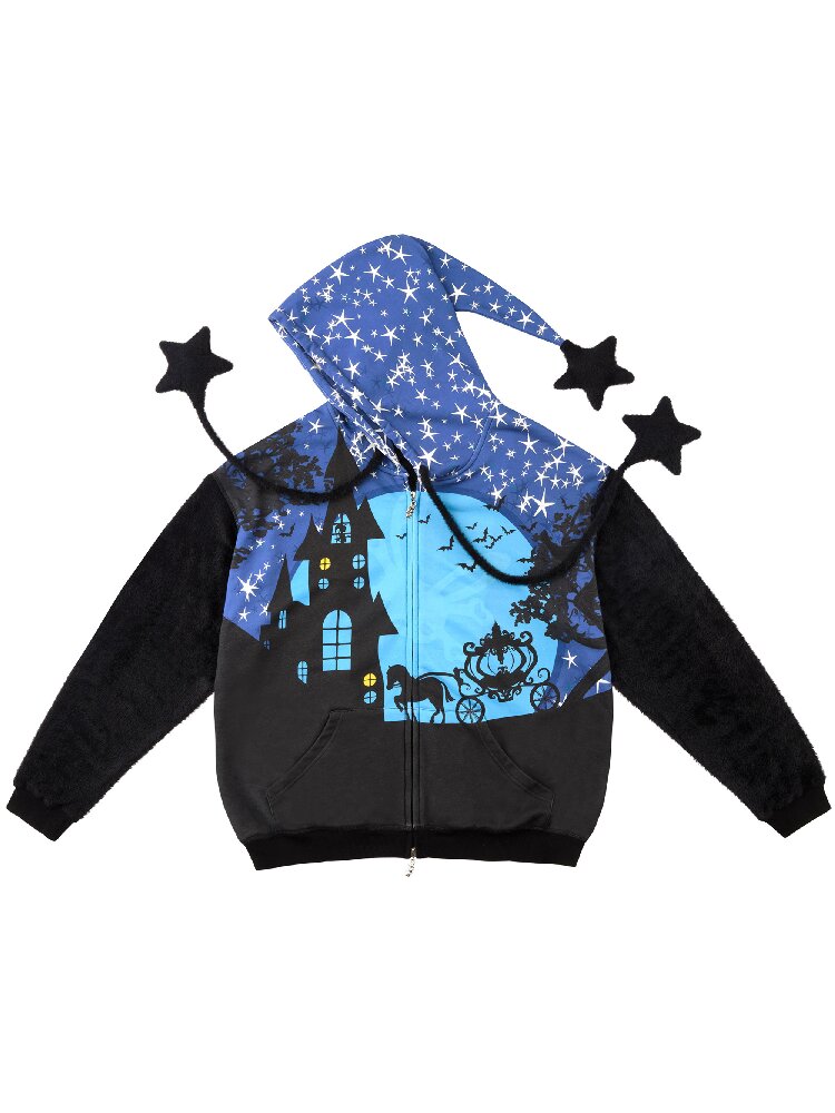 Starry Night Witch Hat Sweatshirt【s0000016048】