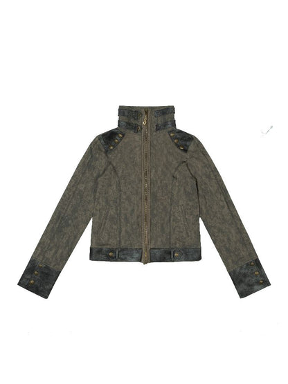 Skeleton Patchwork PU Sweatshirt 【s0000011803】