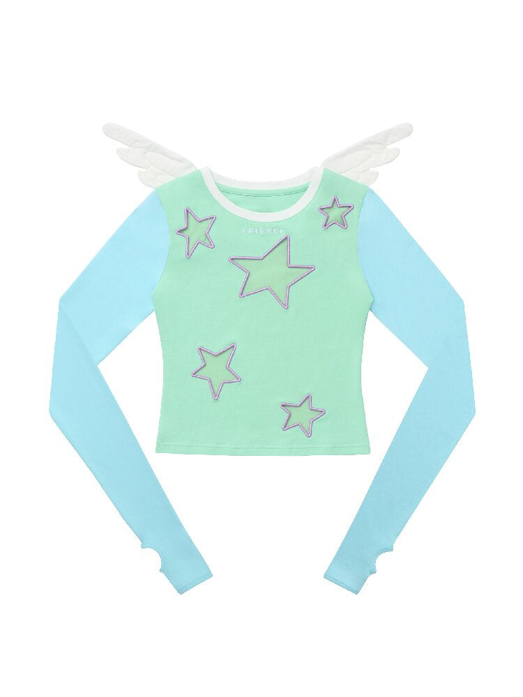Mesh Embroidery Angel Wings Top【s0000019129】