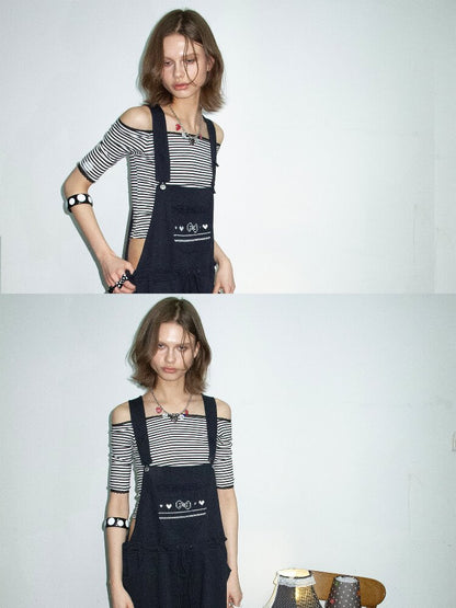 One Shoulder Striped Lace Bolero【s0000015884】