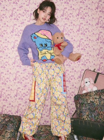 Yellow Floral Plaid Umbrella Pants【s0000015371】