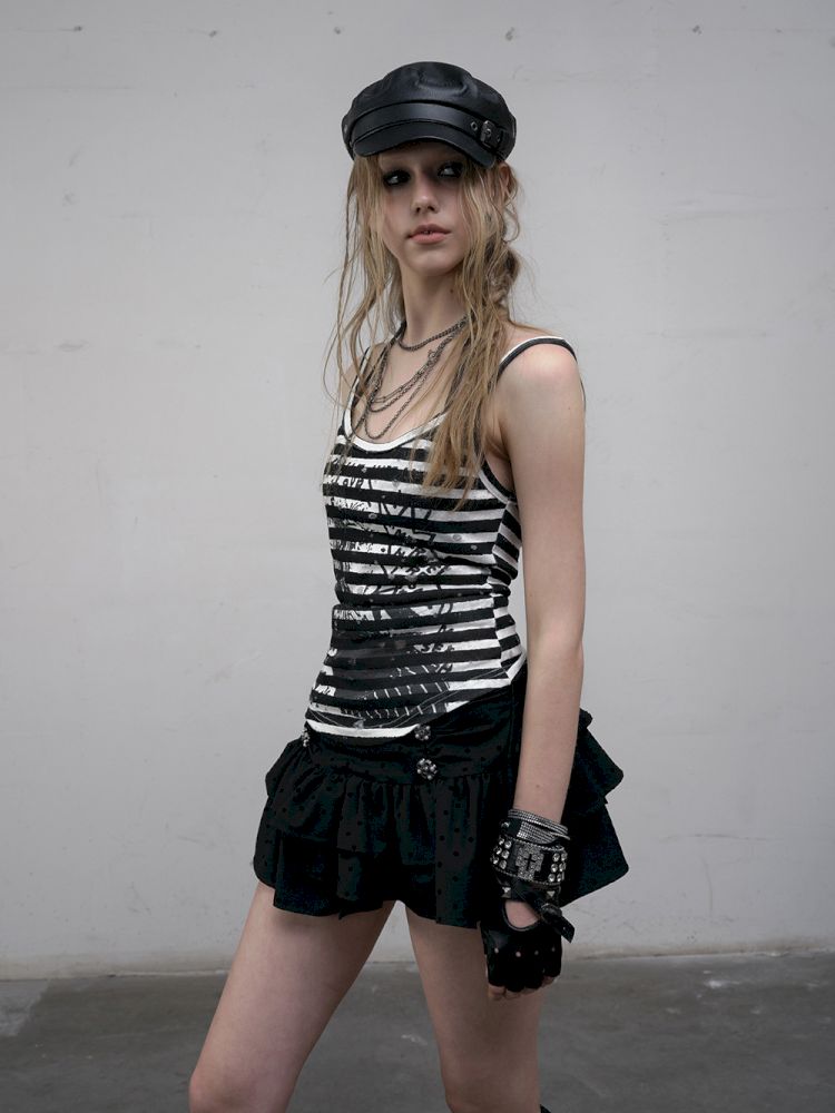 Printed Striped Camisole Tank Top【s0000012616】