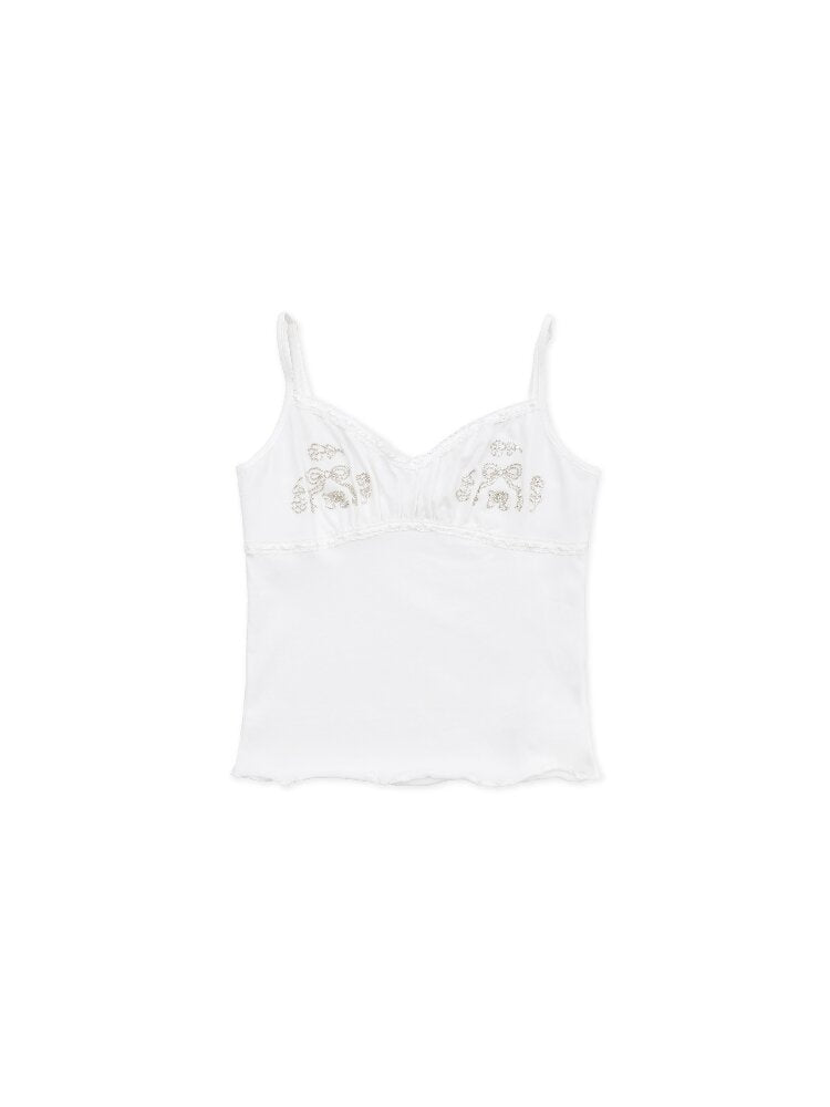 Lace Pearl Bead Embroidered Cami【s0000017907】