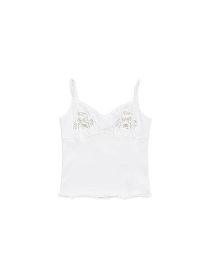 Lace Pearl Bead Embroidered Cami【s0000017907】