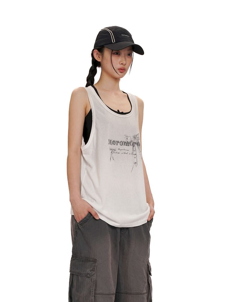 Loose work style sleeveless undershirt tops【s0000012502】