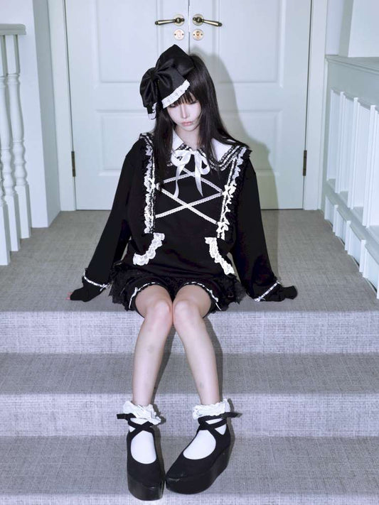 Detachable Navy Collar Sweatshirt【s0000015422】