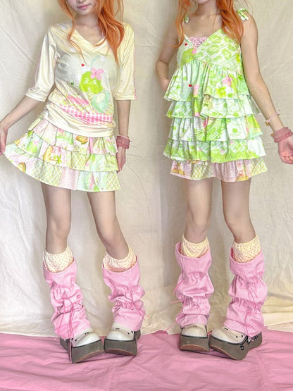 Polka Dot Stripe Drawstring Sockliner【s0000013235】