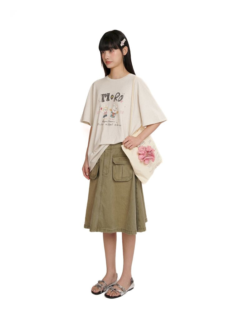 Soft collar worn Loose short-sleeved T-shirt【s0000012544】
