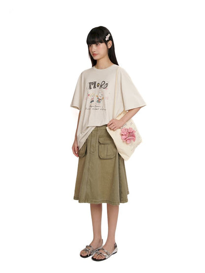Soft collar worn Loose short-sleeved T-shirt【s0000012544】