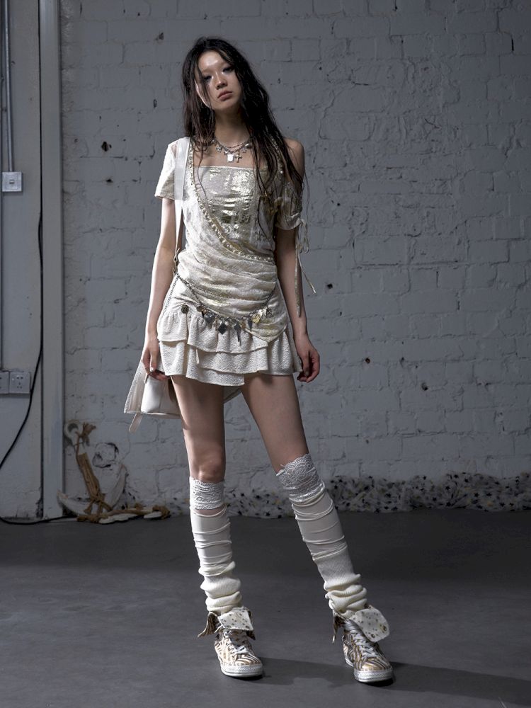 Patchwork two-way short-sleeved T-shirt【s0000012788】