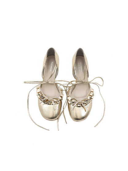 Ruffled Bow Lace Up High Heels【s0000016133】