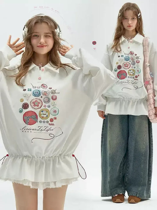 Neck Waist Slimming Sweatshirt【s0000012217】