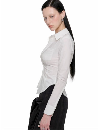 Fake Two Hook Button Slim Shirt【s0000011589】