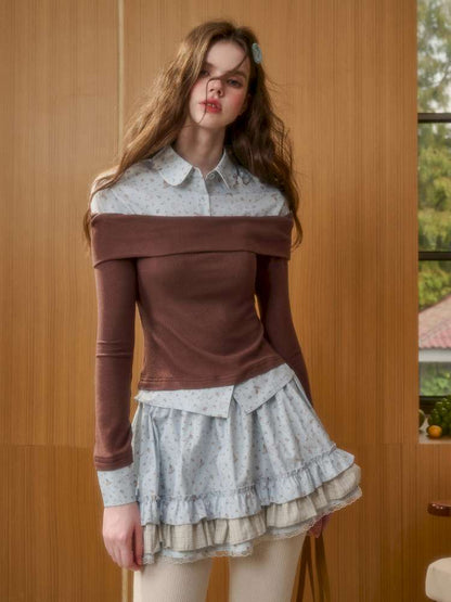 Tundra Patchwork Top Lace Skirt【s0000014881】