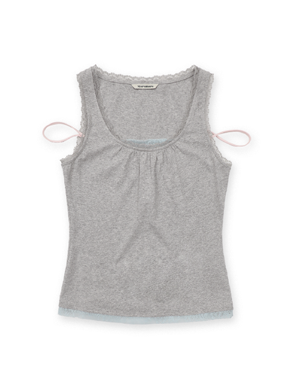 Lace Two-Piece Pleated Tank Top【s0000017408】