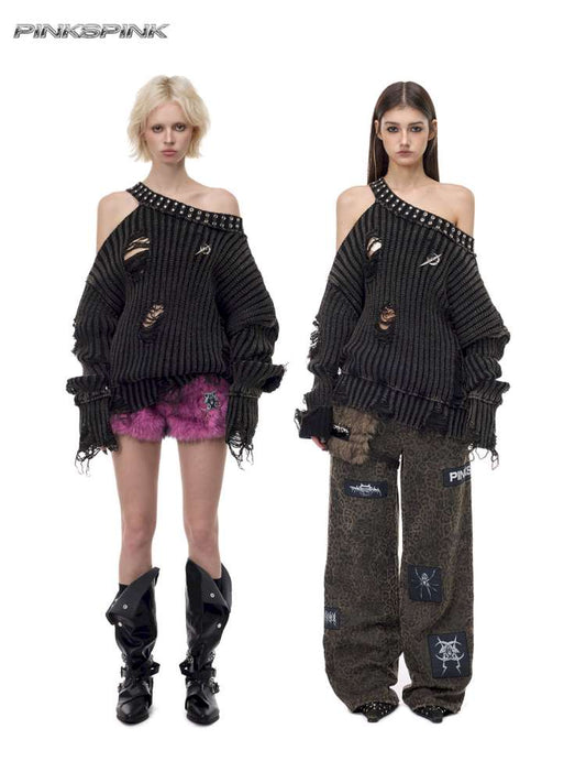 Rivet Destruction Rock Knit Sweater【s0000015119】
