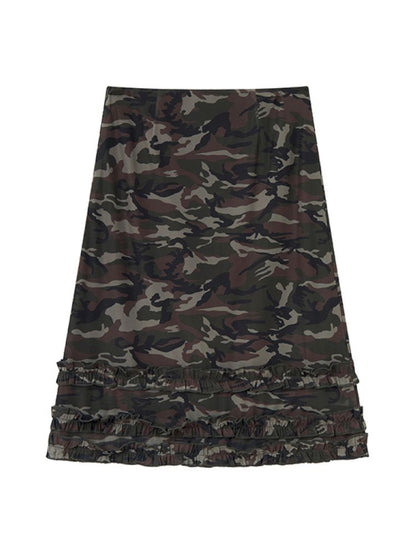 Camouflage A-line skirt【s0000012958】
